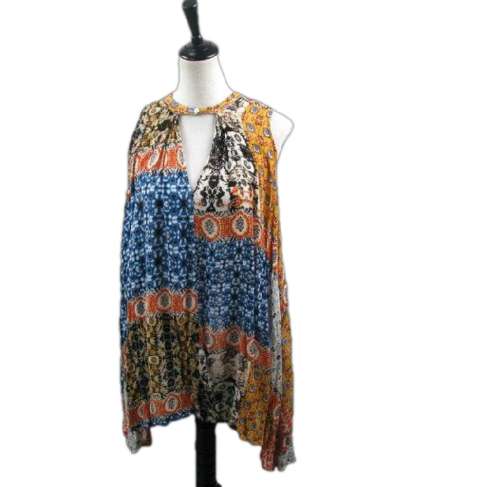 Fashion Fuse Boho Print Sleeveless Dress Size Small